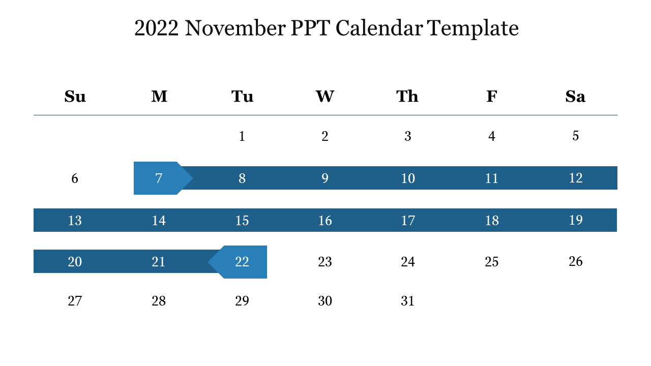 2022 November PPT Calendar Template